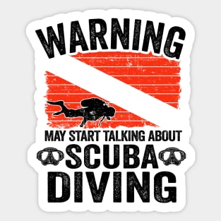 May Talk About Scuba Diving Diver Down Flag Divers Sticker